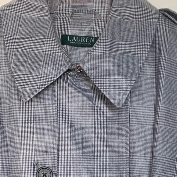 LRL Lauren Ralph Lauren | NWT | glen check laminated belted trench coat - Picture 2 of 10